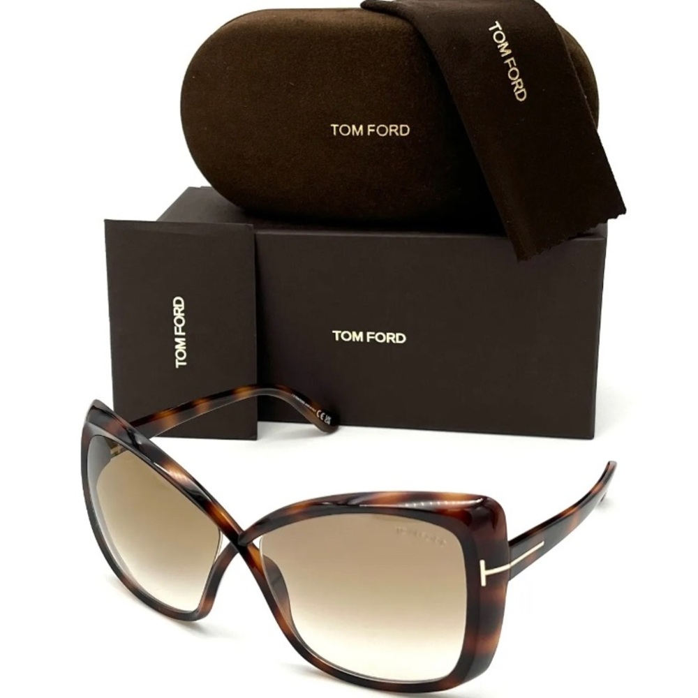 Tom Ford JASMIN FT0943 53F Blonde Havana / Brown Gradient 63mm Sunglasses TF0943 - Picture 1 of 4
